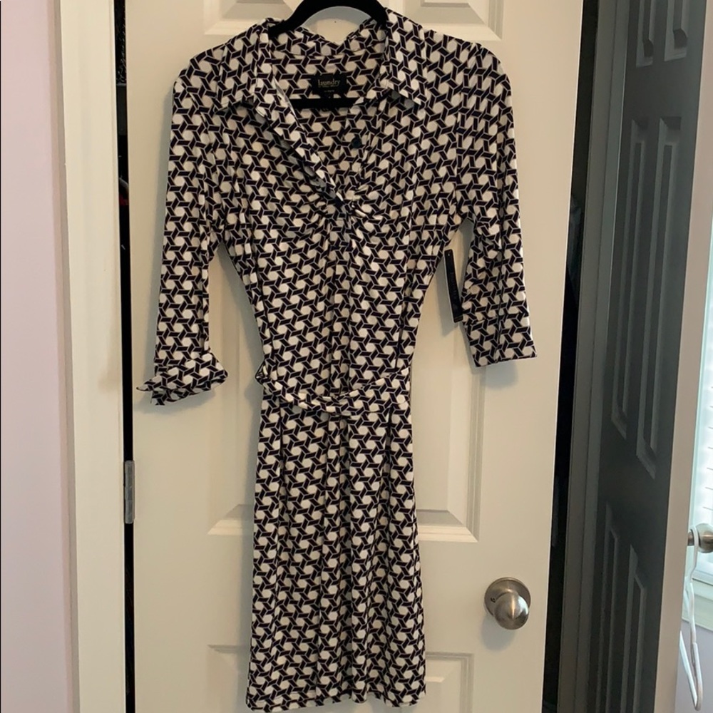 Laundry by Shelli Segal print ¾ sleeve dress